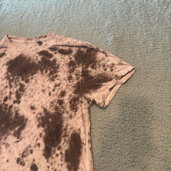 Lululemon Mens Space Tie-Dye T-Shirt size M Short Sleeve Cotton Blend Pink - Picture 4 of 7